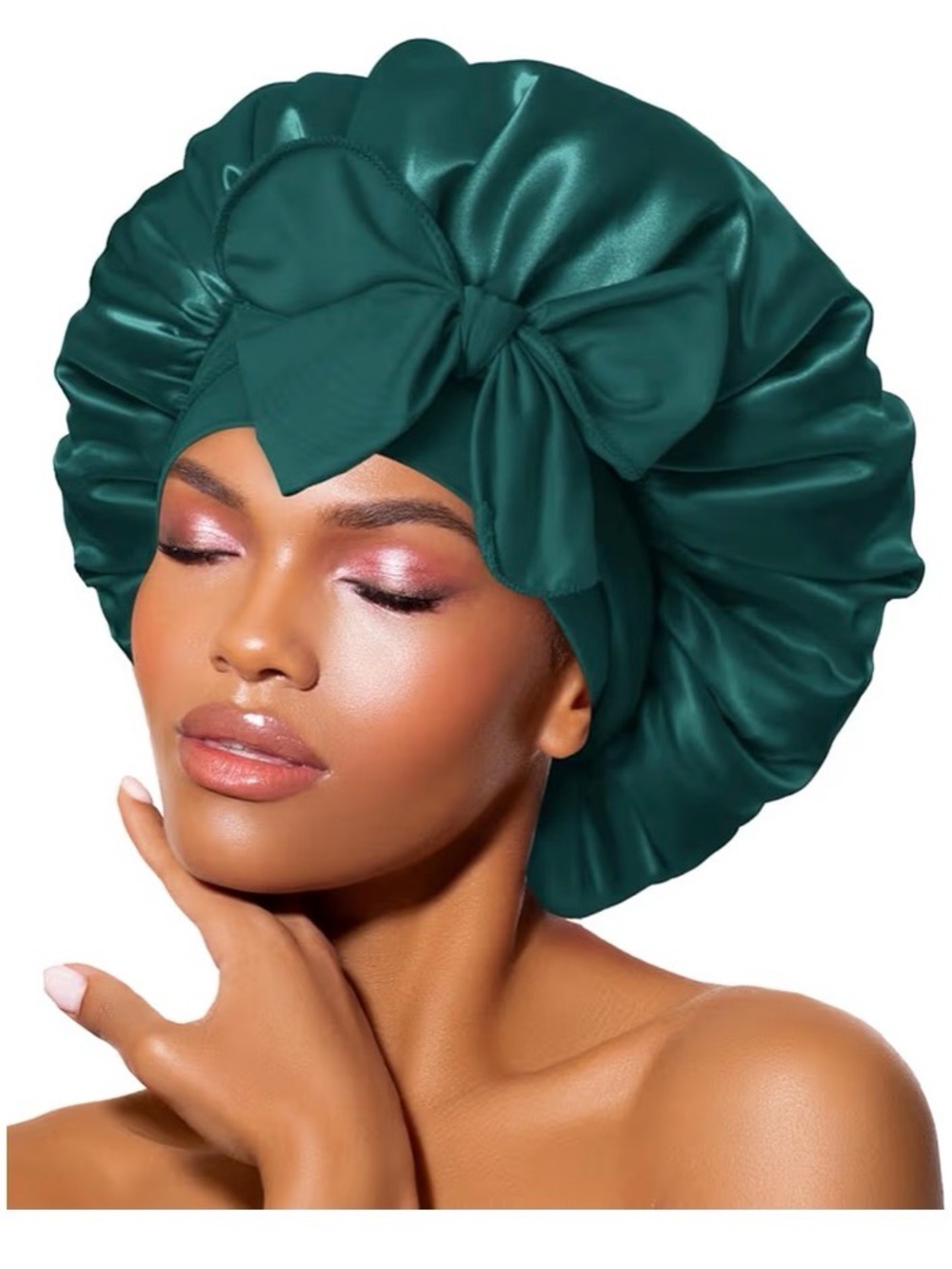 Bonnet Queen Pink green Hair Bonnet - Daily Hair Mate